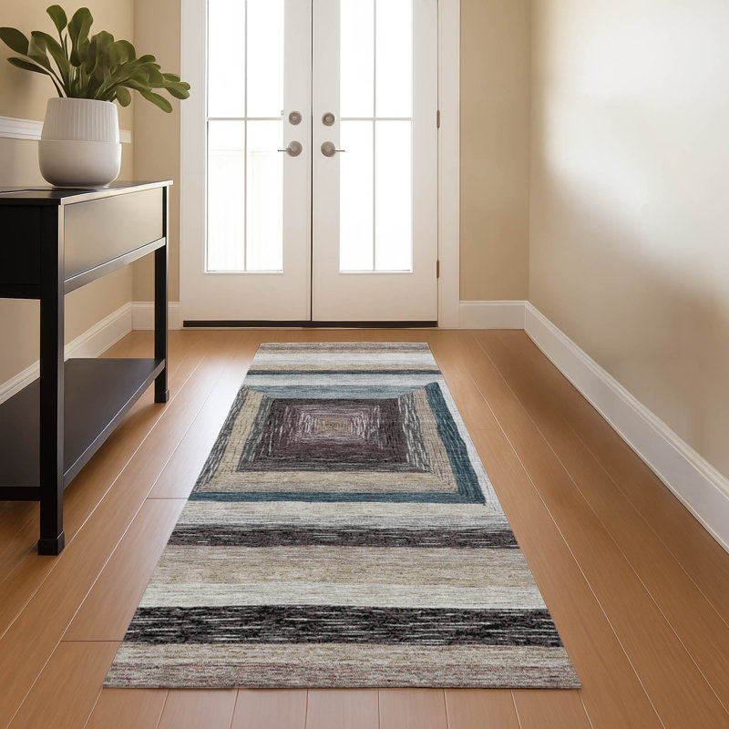 Premium Machine Washable Millbrook AMF1957 Geometric Rug, Runner 2'3" x 7'6"