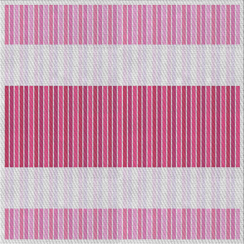 Tapis rose/zone grise à motifs, Carré 5 pi
