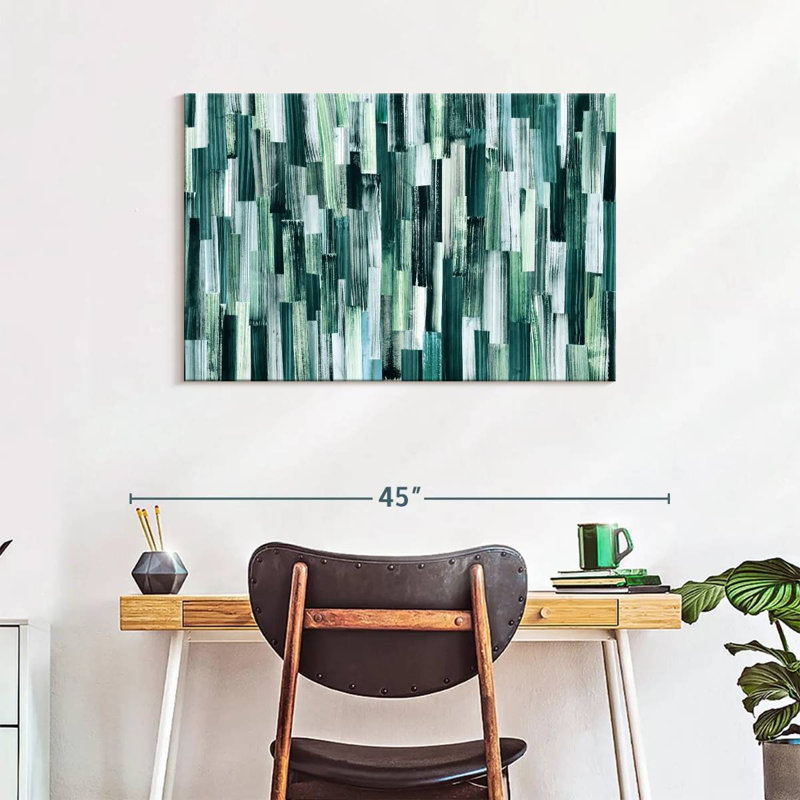 Avery Emerald Brushstrokes, 24" H x 36" W