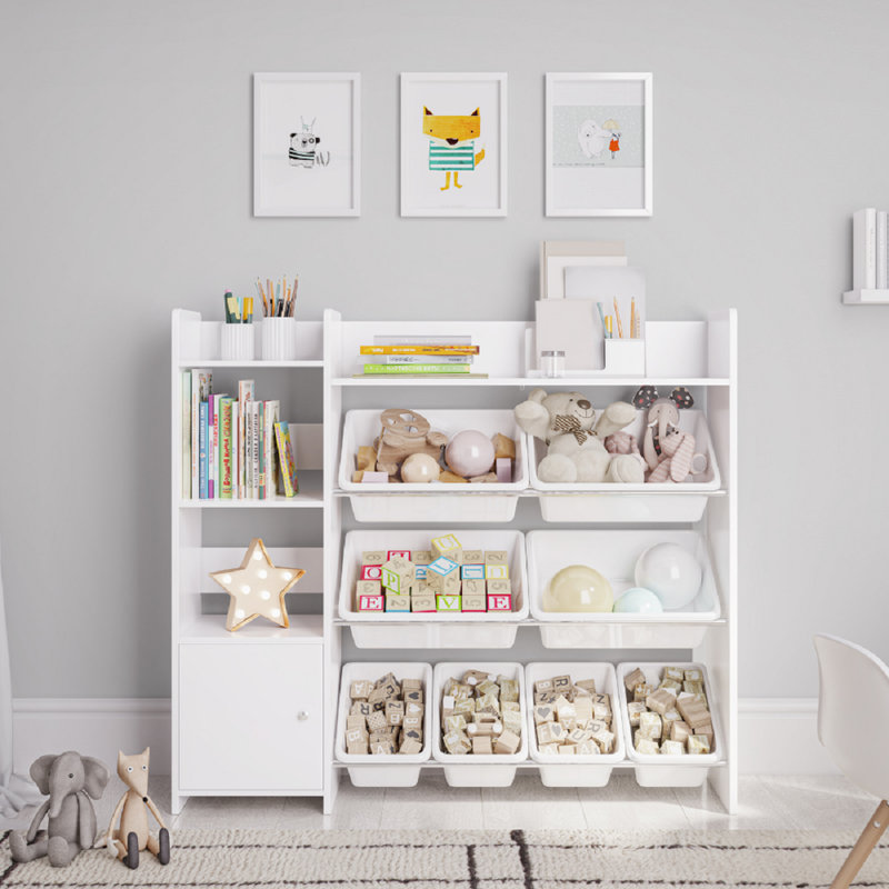 Slevin Isabelle & Max™ Customizable Toy Organiser With Bin, White