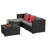 Lockney Modern 4-Person Outdoor Patio Set with Cushions, UV & Rust-Resistant Wicker Frame-506321546