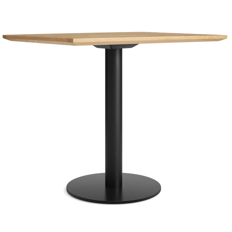 Easy Dining Table, Matte Black, White Oak