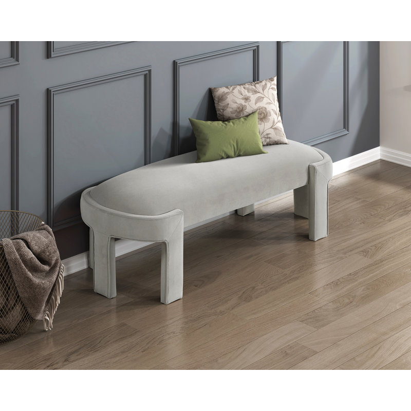 Élégant banc rembourré, banc d'entrée, Taupe