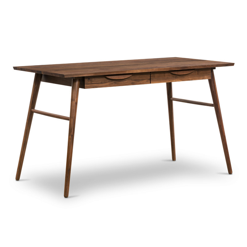 Bureau en bois massif Aziah, Noyer