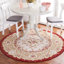 Tapis ivoire en laine crocheté à la main à motif floral Brayton-21279368