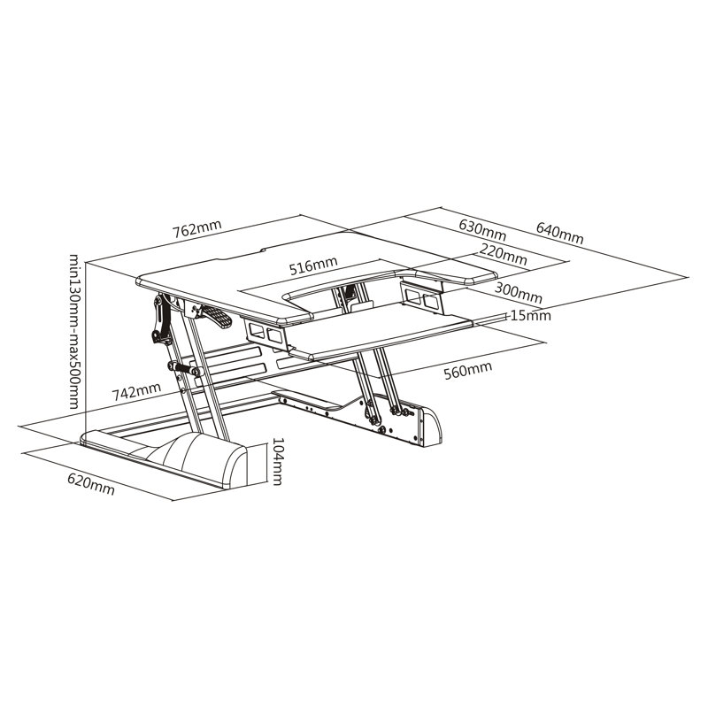 Convertisseur de bureau pour travailler debout Windber