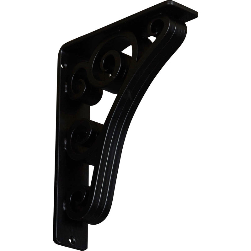 2"W x 7 1/2"D x 10"H Tristan Wrought Iron Bracket, (Triple center brace) (2-Pack), 2" x 10"