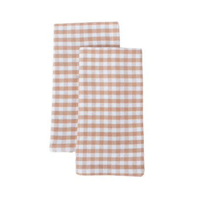Tan Gingham Napkin - Set of 2