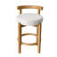 Ensemble de 4 tabourets de bar, chaises de comptoir, dossier incurvé et pieds en bois massif, noir et beige-1878363703