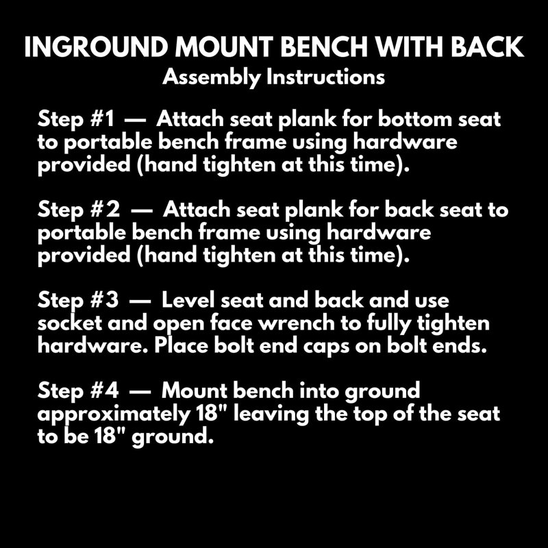 Bench, Textured Black, Expanded, 8Ft, With Back, Inground, 8ft With-Back Inground, Punched, Textured Gold Vein