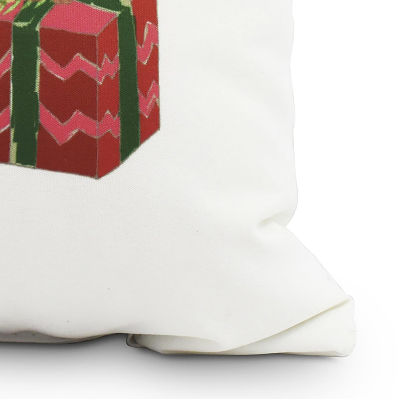 Housse et insert de coussin décoratif carré nature Maselli, 26 po x 26 po, Rouge / Blanc