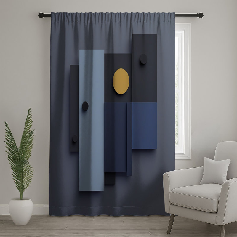Rideaux à motif géométrique, voilages et voilages à motif géométrique - 1 panneau, 50 po x 80 po - 1 panneau, Transparent