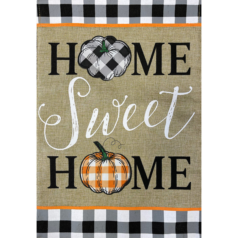 Drapeau de jardin en toile de jute Home Sweet Home Pumpkins