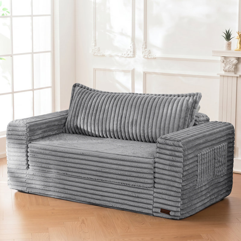 Canapé à billes, canapé-lit 3 en 1, Polyester Dark Gray