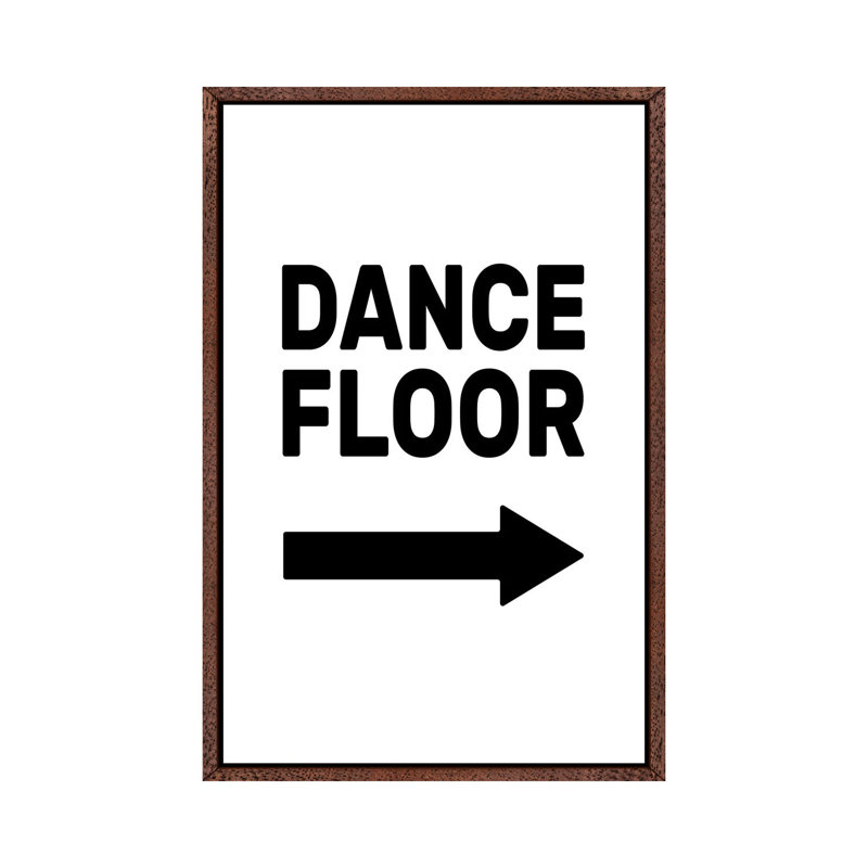 Dance Floor - Right - Print on Canvas, 66.04 cm H x 45.72 cm W, Classic Brown Wood Framed