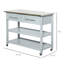 Îlot de cuisine, plateau en acier inoxydable, 2 tablettes, tiroirs, gris, design rustique pour îlot de cuisine avec surface, solution de rangement ouverte