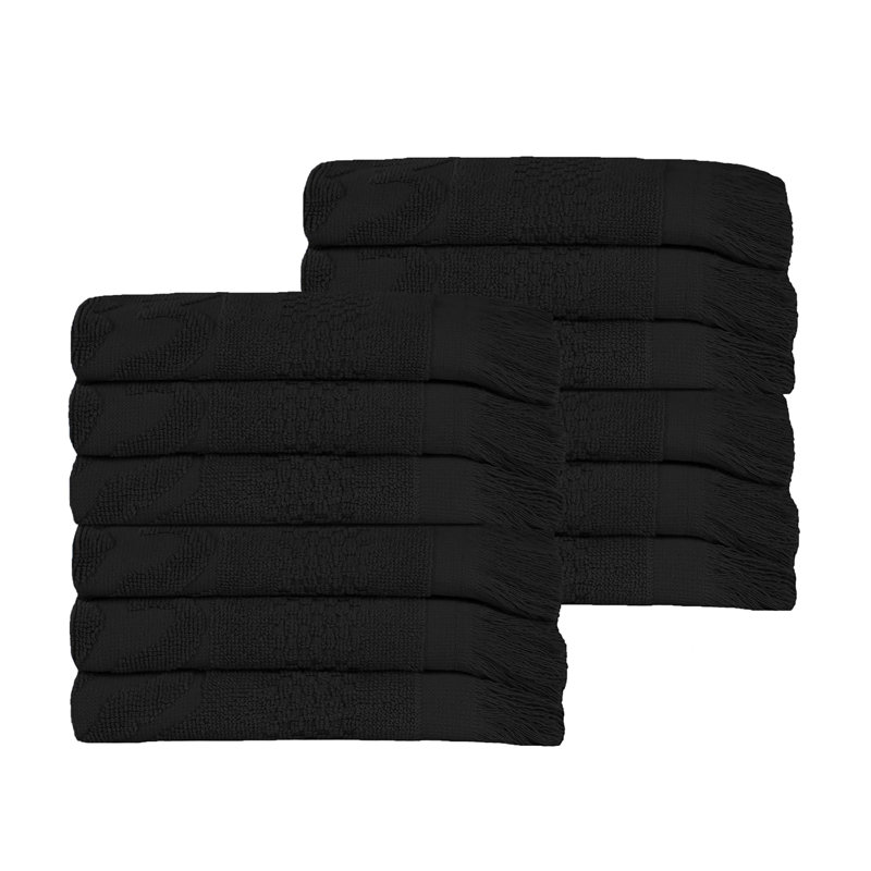 Serviette de bain Rolla, Noir, noir, noir, noir, Gant de toilette - paquet de 12