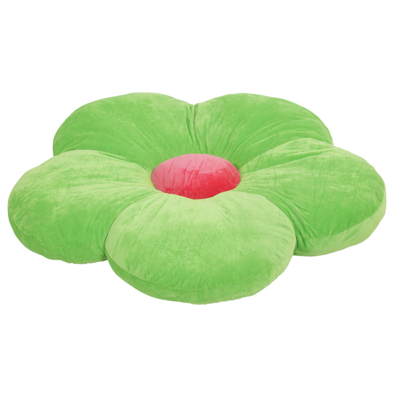 ECR4Kids SoftZone Flower Floor Pillow, Seating Cushion, Green