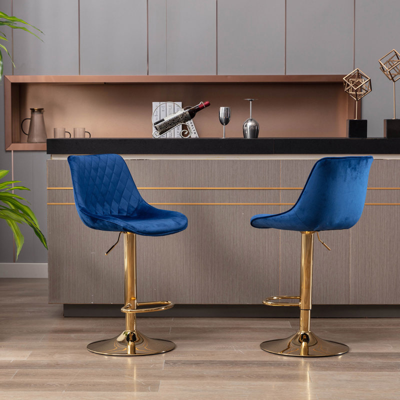 Tabouret pivotant à hauteur réglable, Bleu