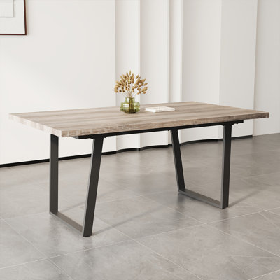 Brun / rectangulaire + panneau de fibres à densité moyenne + table de salle à manger
