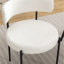 2 chaises de salle à manger blanches - Design rond moderne avec rembourrage en mousse confortable de 2, siège élégant avec revêtement en boucle souple