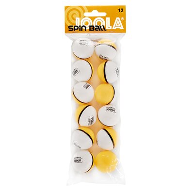 JOOLA Spinball Table Tennis Balls 12 Pack - 40mm Regulation Bulk Ping Pong Balls for Training and Recreational Play - Indoor and Outdoor Compatible -  Joola USA, 42185