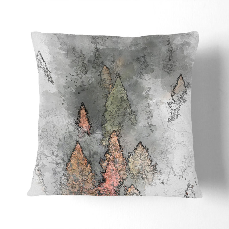 Abstract Square Throw Cushion, 55cm H x 55cm W x 20cm D, Stone