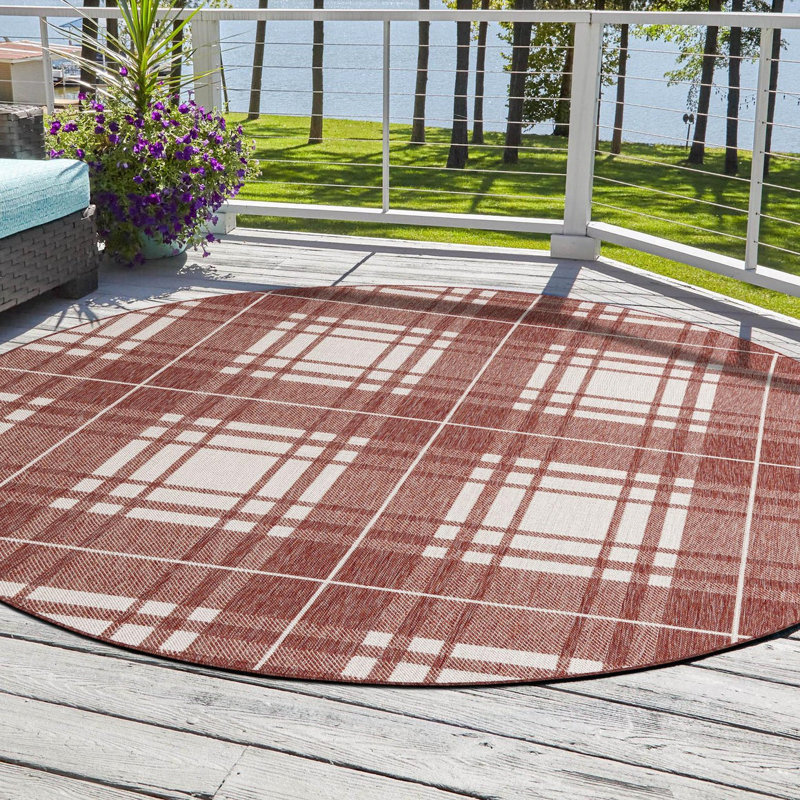 Tapis en polypropylène tissé à la machine Tereon, Rond 6 pi 1 po