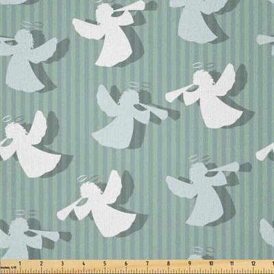 Striped Christmas Silhouettes Fabric