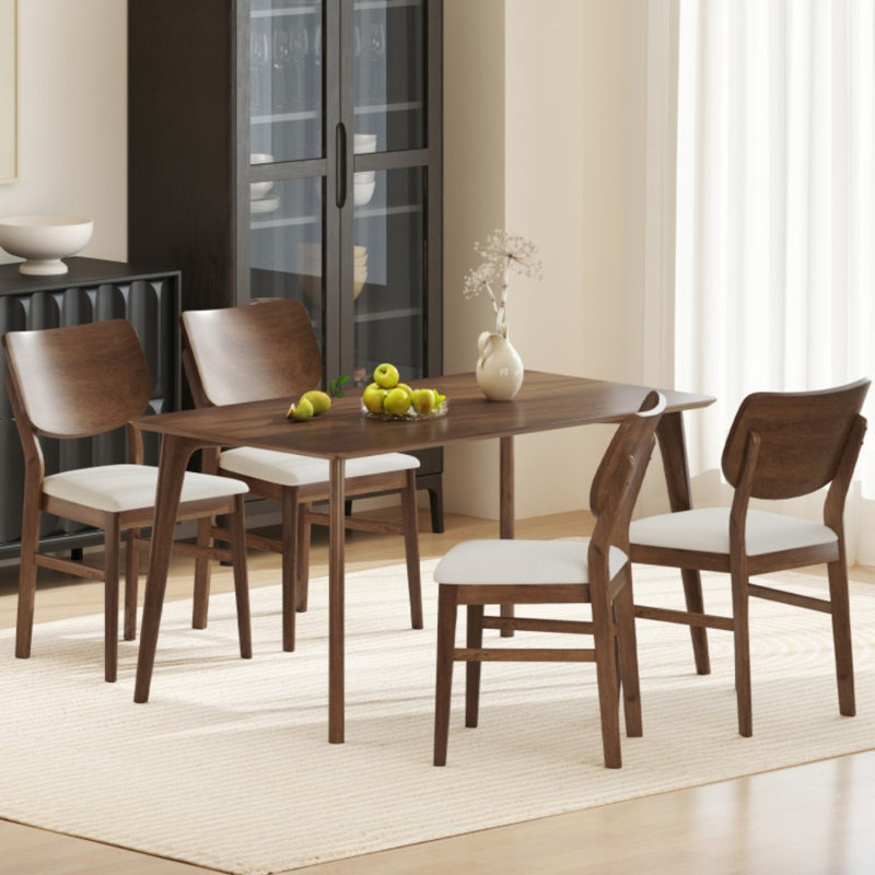 Ensemble de 2 chaises de cuisine en tissu d'ameublement Farmhouse, Blanc