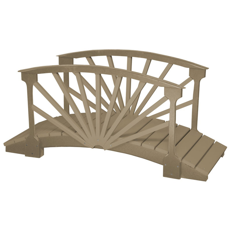 Pont de jardin Poly Lumber Sunburst - ivoire, Bois vieilli