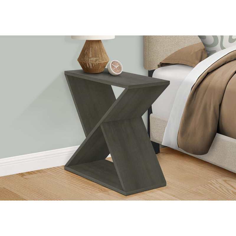 Table d'appoint étroite en placage foncé pour rangement de salon, chambre à coucher de 24 po