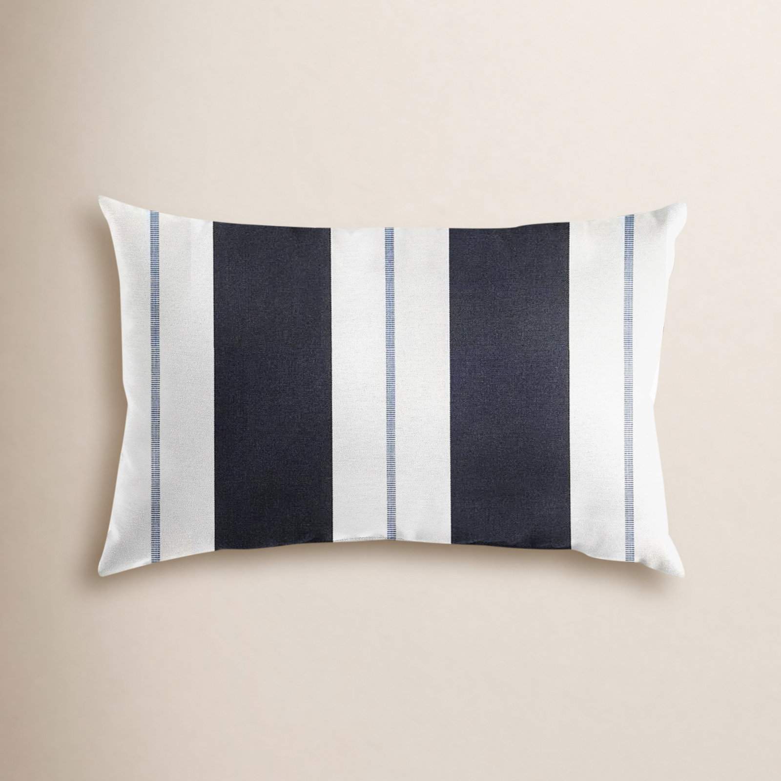 Deana Sunbrella® Lumbar Rectangular Indoor/Outdoor Pillow Cover & Insert, Blue/White, 12" H x 18" W