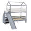 Lit superposé simple au-dessus de simple / double en bois avec glissière et escalier pour le rangement-25798345
