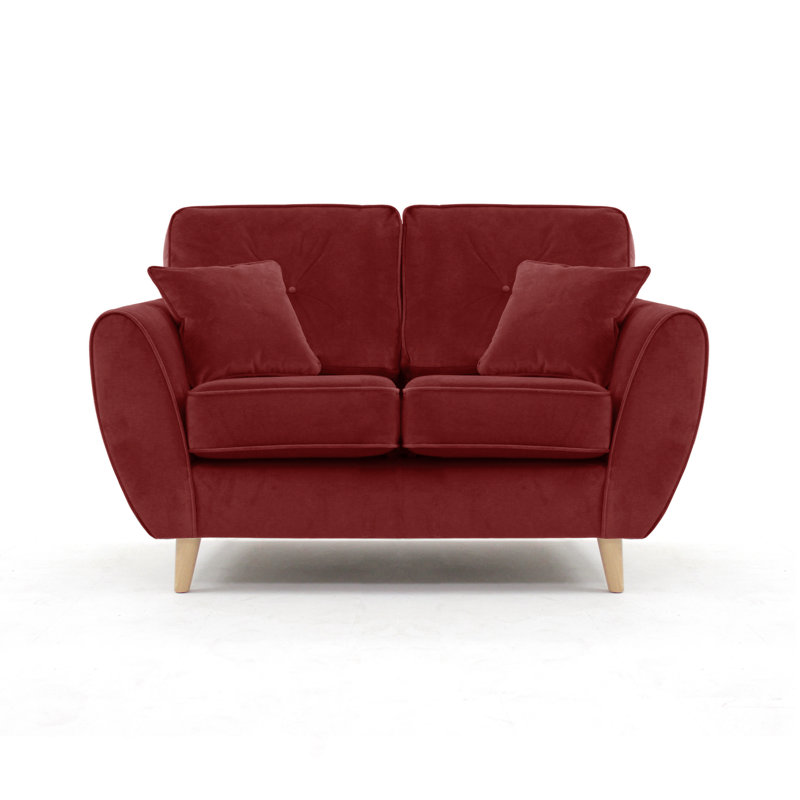 Rafe 2 Seater Velvet Sofa, Burgundy Velvet