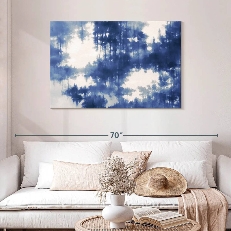 Avery Abstract Blue Forest Reflection, 30" H x 45" W