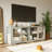 Modern Solid Wood TV Stand With Tempered Glass Doors, Cable Management And Adjustable Shelves, Fits Tvs Up To 75"-1761415430