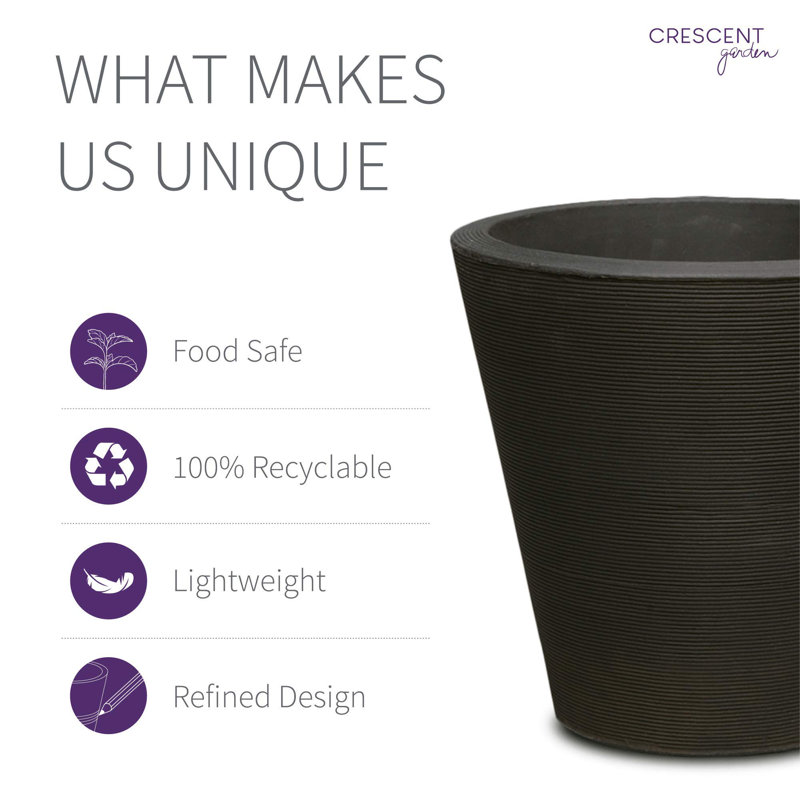 Madison Indoor/Outdoor Modern Round Planter, 26" H x 26" W x 26" D, Caviar Black