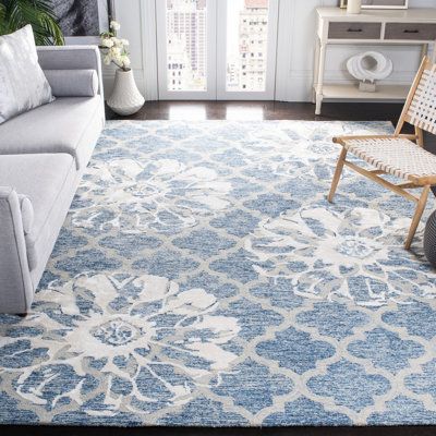 Tapis floral en laine touffeté à la main Ahoufe