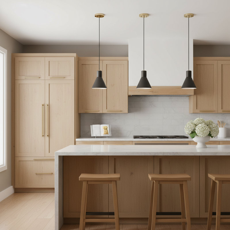 Luminaire suspendu conique à 1 lumière Byers, Laiton satiné, Oui