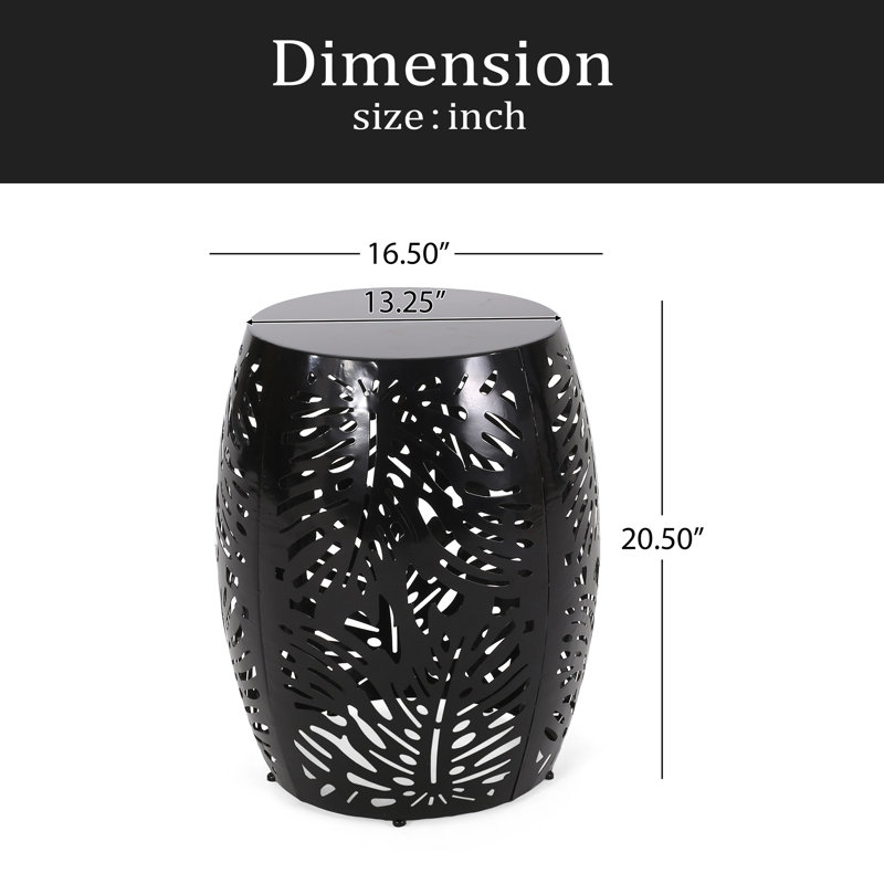 Metal End Table -Large, Black