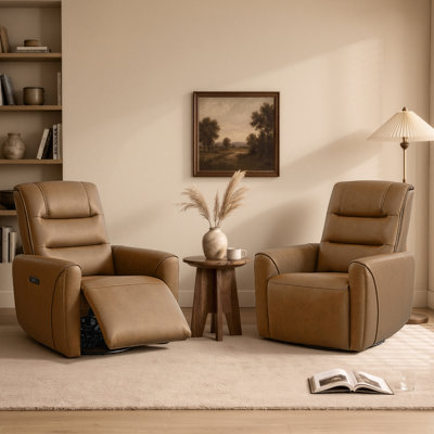 33.9'' Power Recliner Chair With Dual Motors, 270° Swivel, Glider And Power Headrest