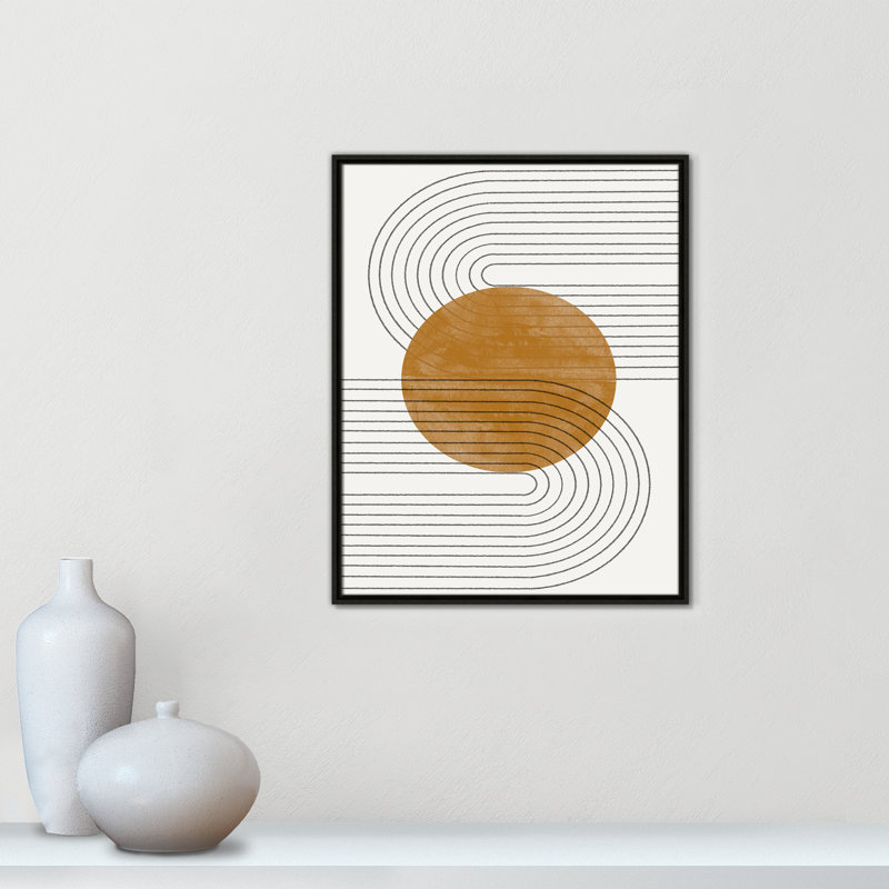 Échos courbés par Miuus Studio, Framed Canvas, 23.5'' W x 29.5'' H, Espresso Floater
