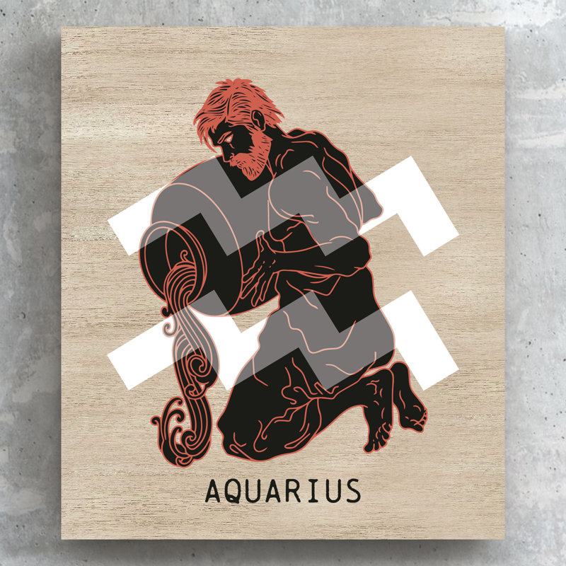 Kana Zodiac Aquarius - Print on Wood
