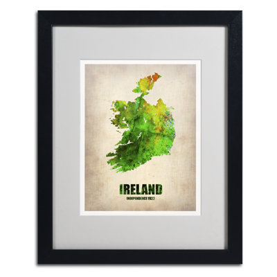 « ireland aquarelle map », impression encadrée sur toile