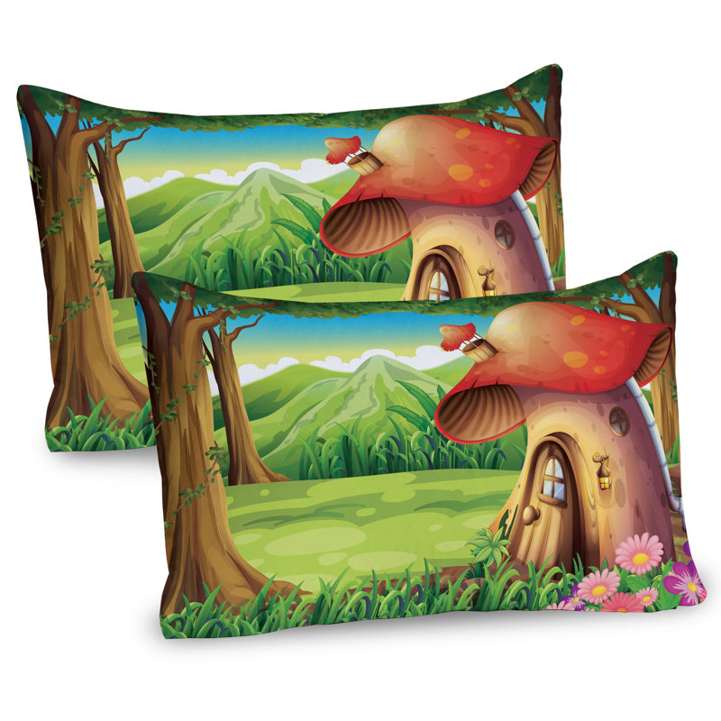 Ensemble de 2 taies décoratives champignon Ambesonne, H 20 po x l 36 po