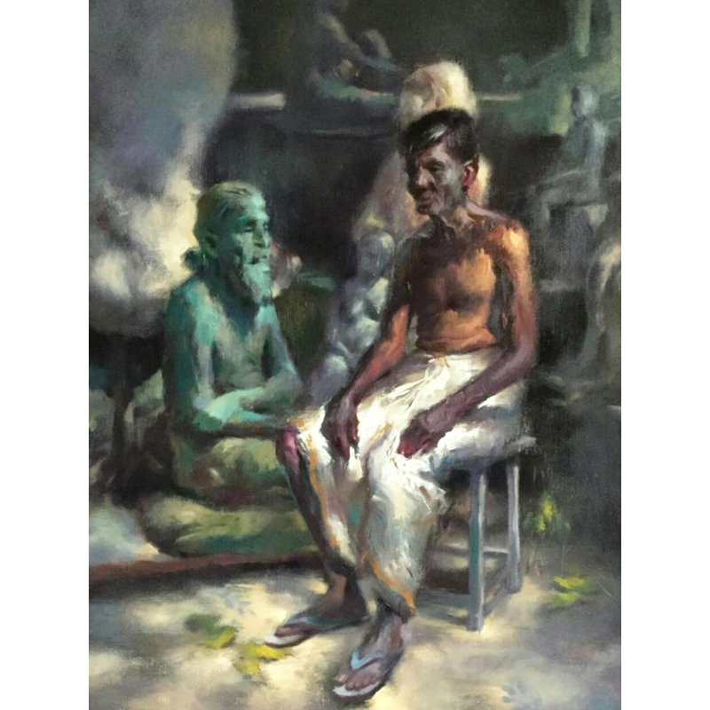 Mort et vivant | Huile sur lin | Par Abhijeet Patole