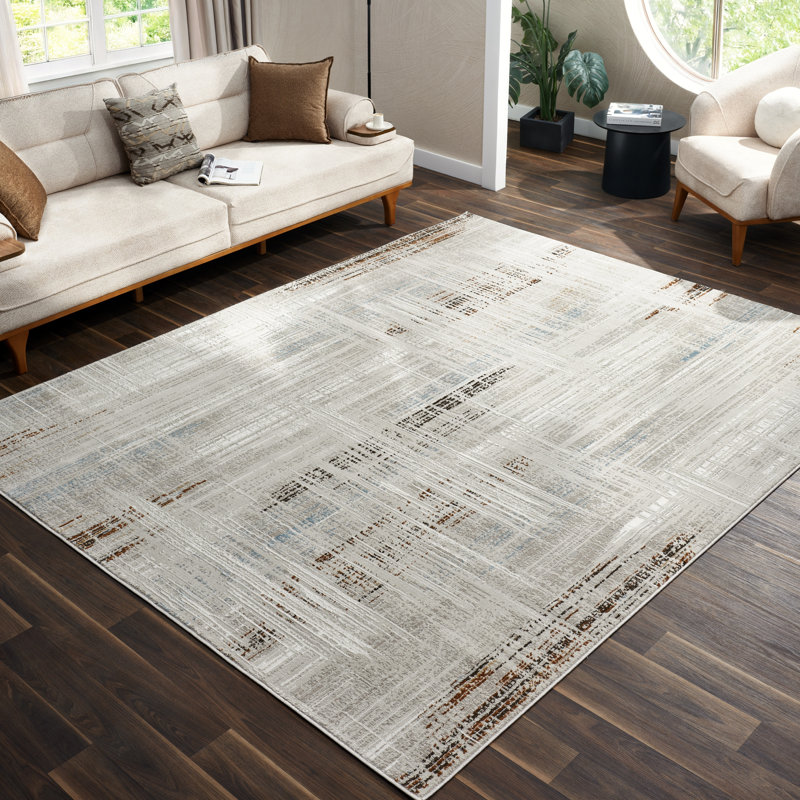 Bunnell Woven Crosshatch Area Rug, Rectangle 9'6"x13'