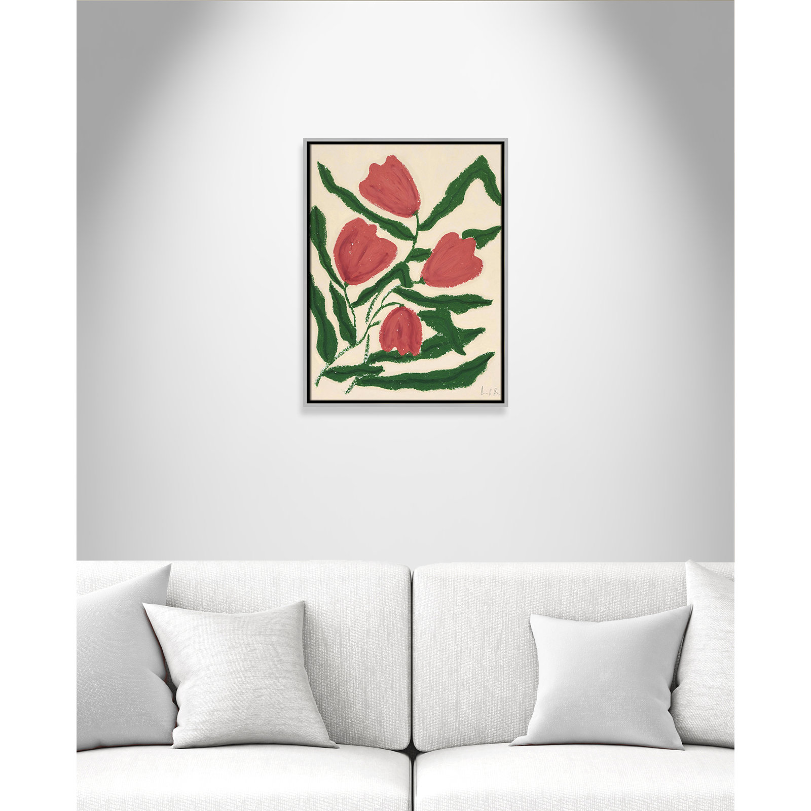Red Tulips  Print by Camilla Bergqvist, Silver, 25.5" H x 19.5" W