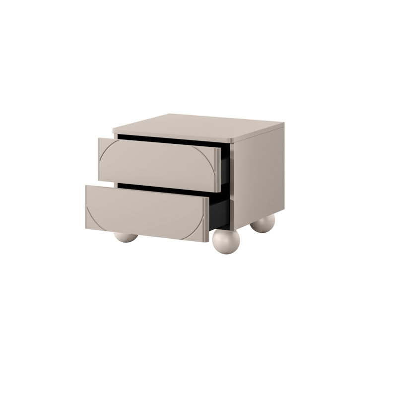 Gahagan 45cm W Manufactured Wood Bedside Table, Cashmere